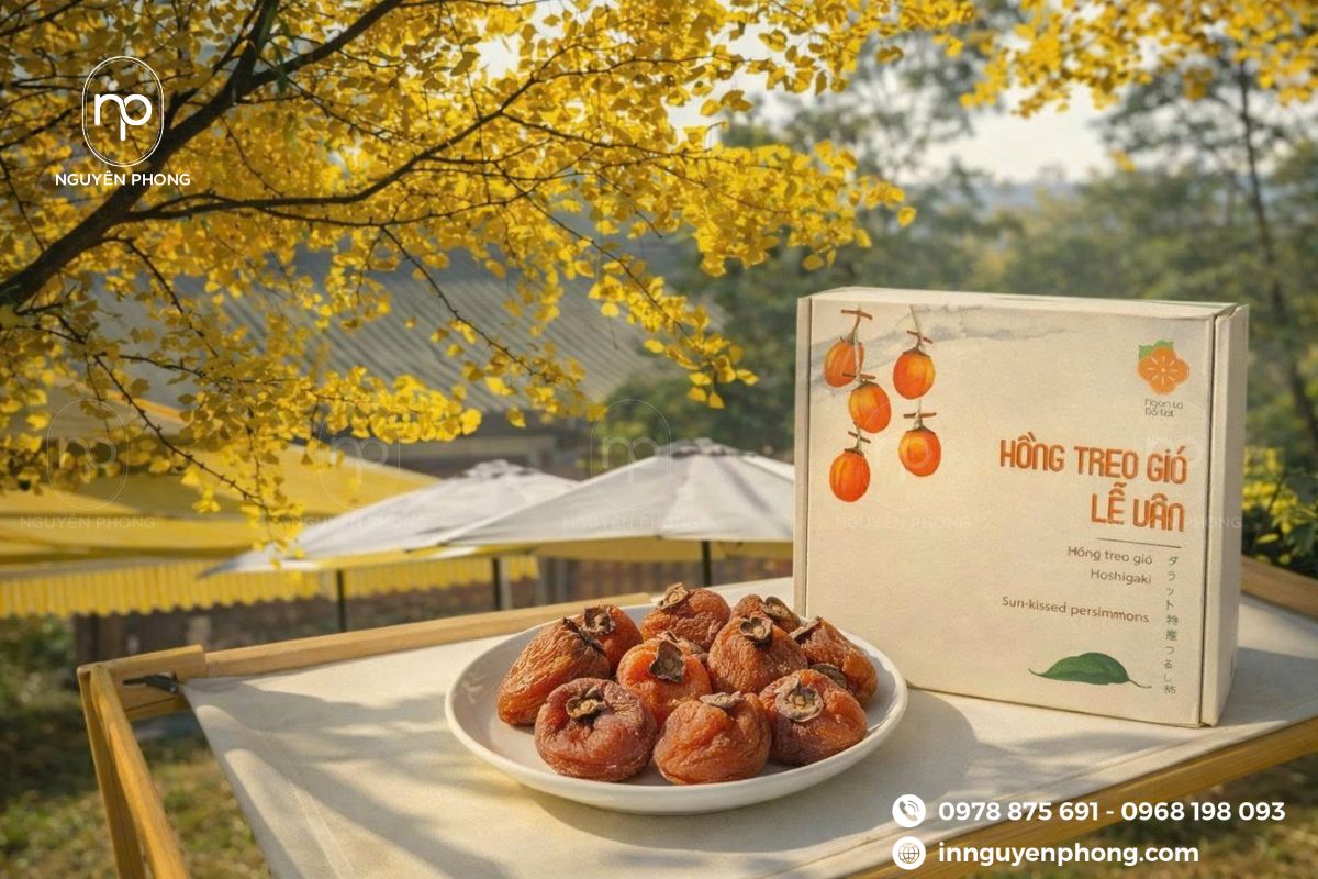 In hộp giấy đựng hồng treo gió